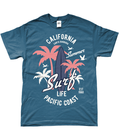 Surf en Californie - T-shirt Gildan SoftStyle® Ringspun