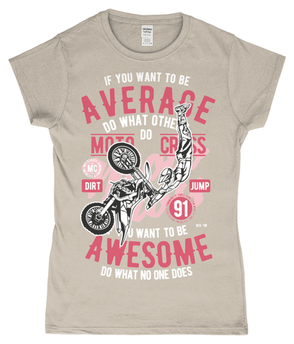 Awesome Motocross – Gildan SoftStyle® Ladies Fitted Ringspun T-Shirt - Vitesse T-Shirts UK