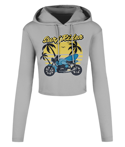 Surf Rider - Women's Cropped Hooded T-shirt