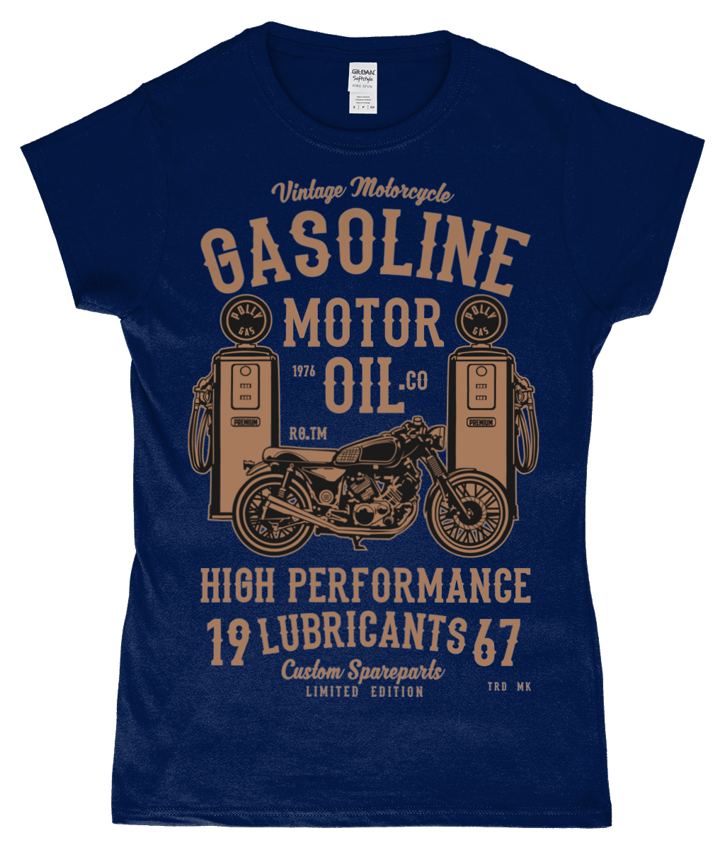 Gasoline Motor Oil – Gildan SoftStyle® Ladies Fitted Ringspun T-Shirt - Vitesse T-Shirts UK