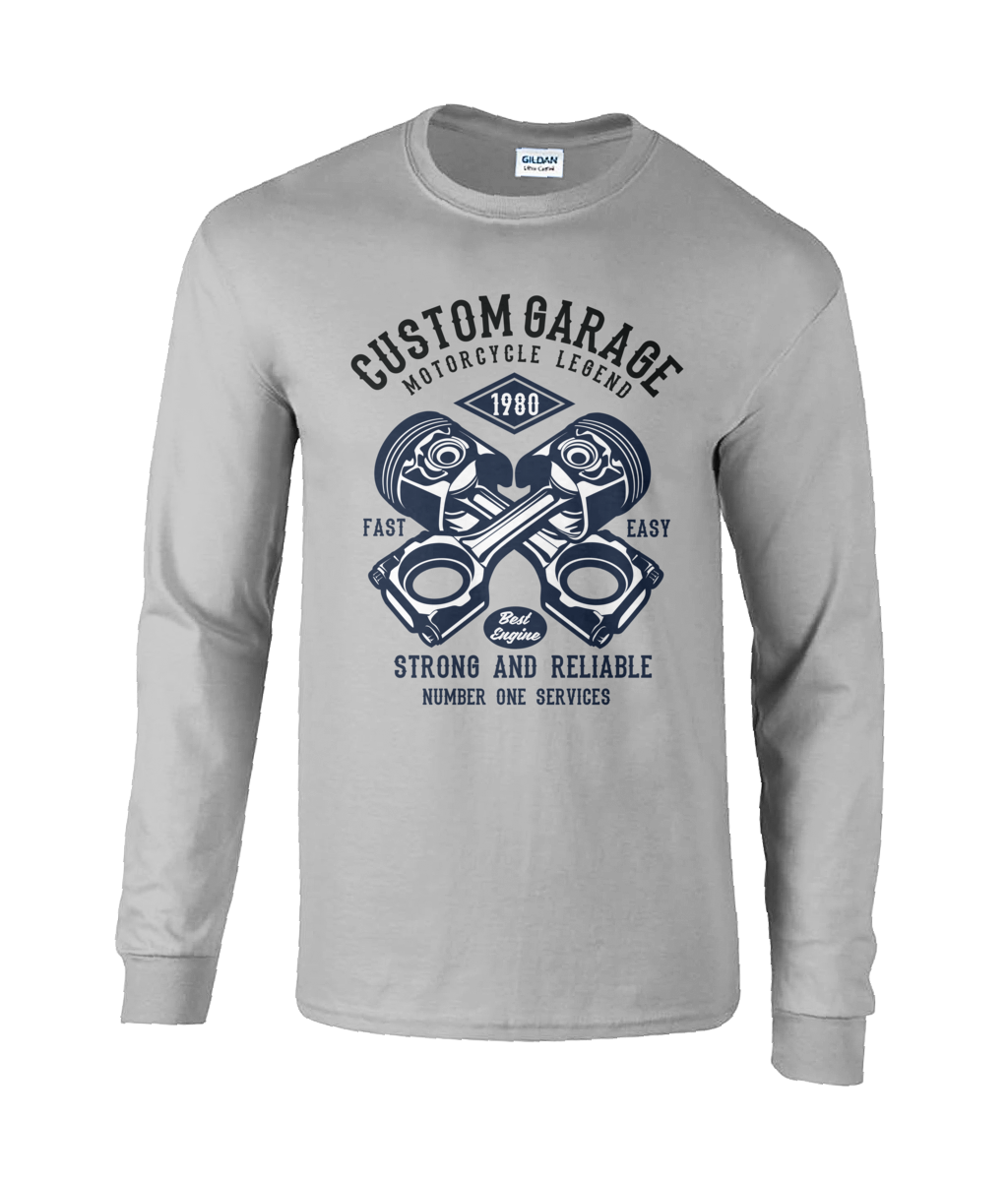 Custom Garage - Langarm-T-Shirt aus Ultra-Baumwolle