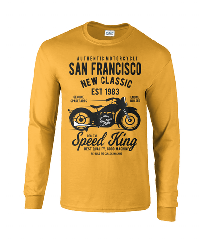 T-shirt à manches longues en coton ultra doux avec moto de San Francisco