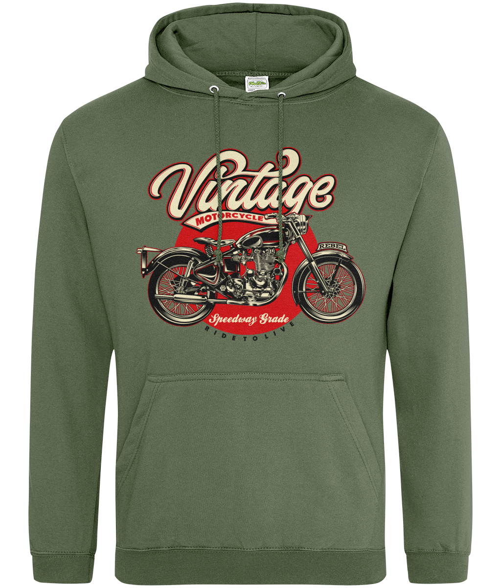 Vintage Motorrad - AWDis College Kapuzenpullover