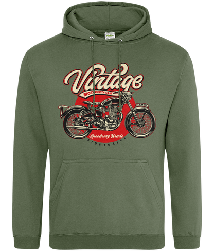 Vintage Motorrad - AWDis College Kapuzenpullover