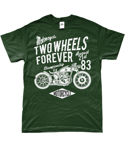 Two Wheels Forever Weiß - SoftStyle Ringspun T-Shirt