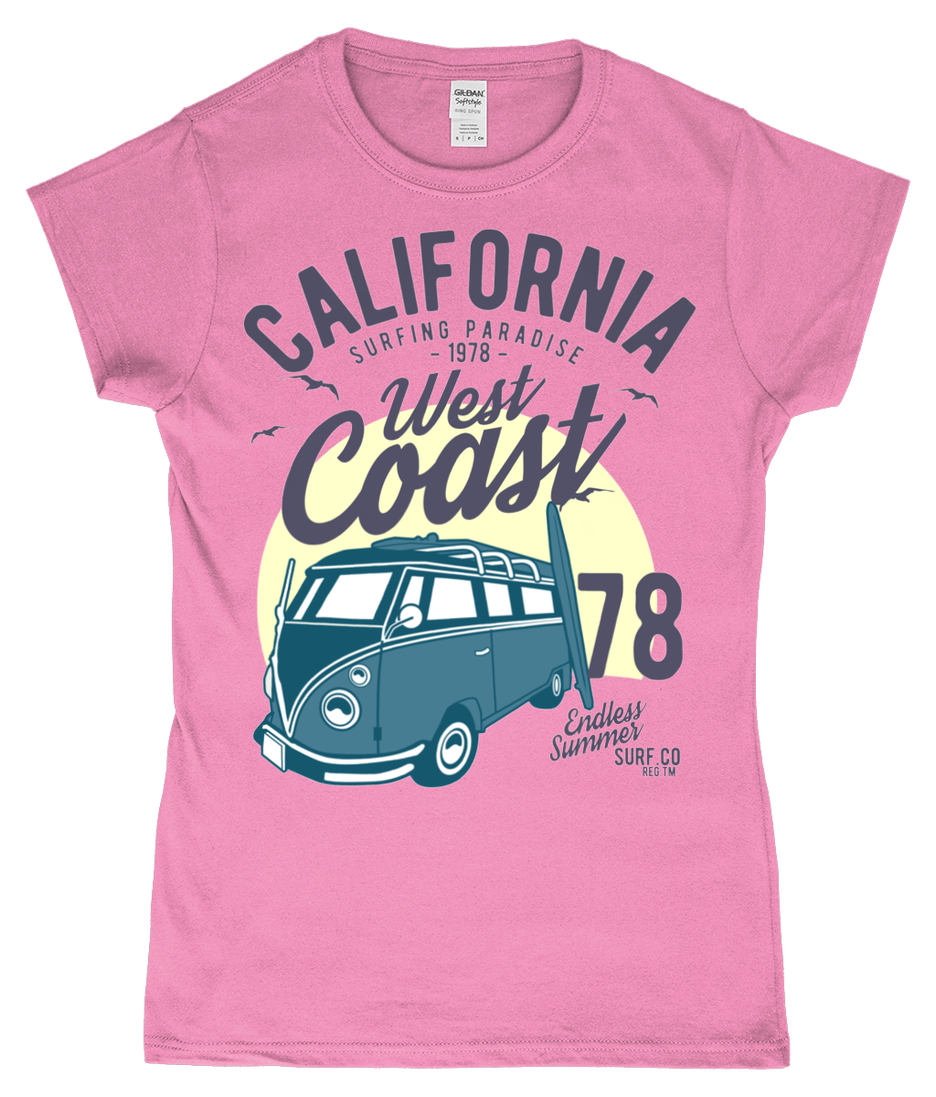 California West Coast v2 - Gildan SoftStyle® Ladies Fitted Ringspun T-Shirt