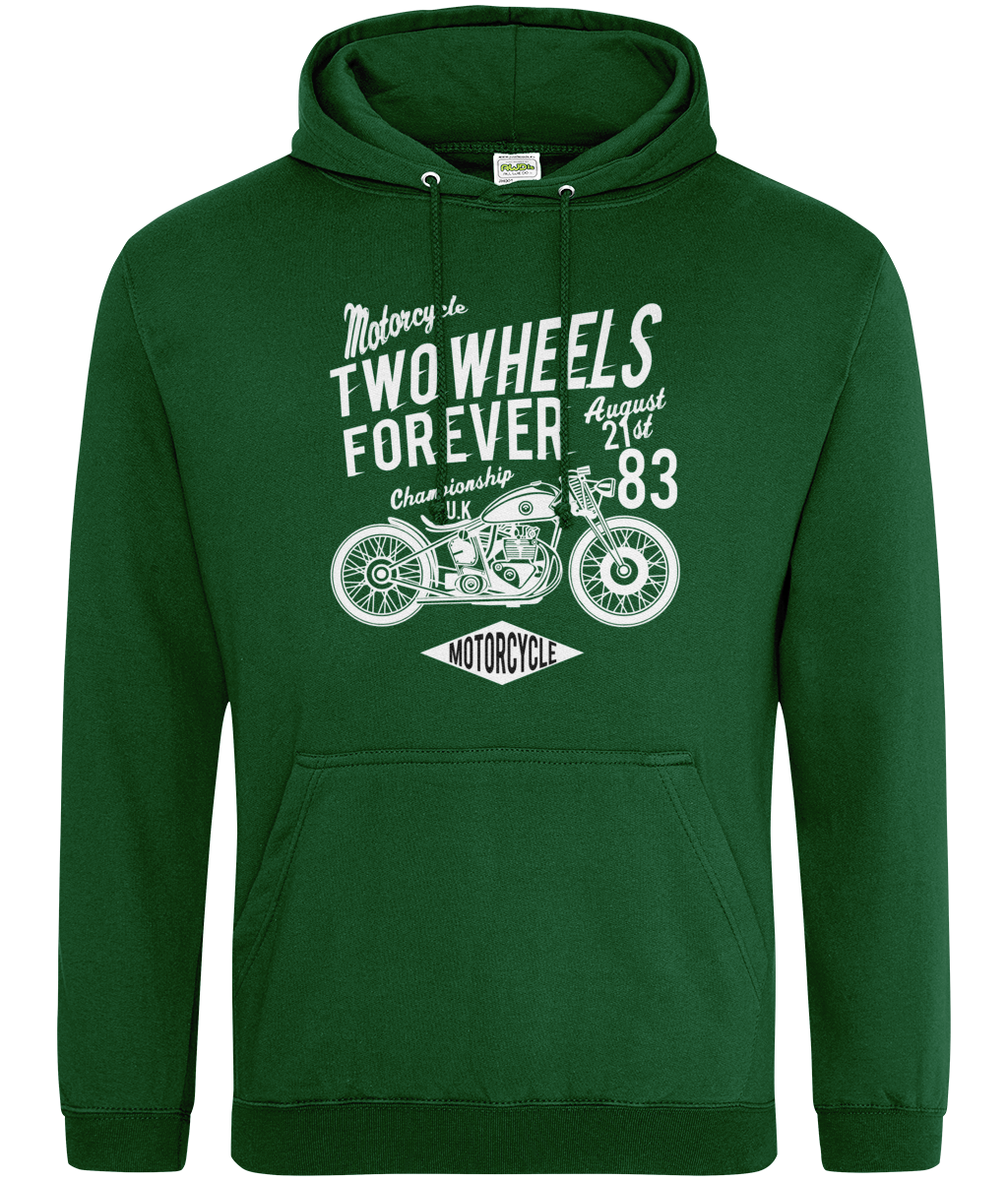 Two Wheels Forever Weiß - AWDis College Kapuzenpullover