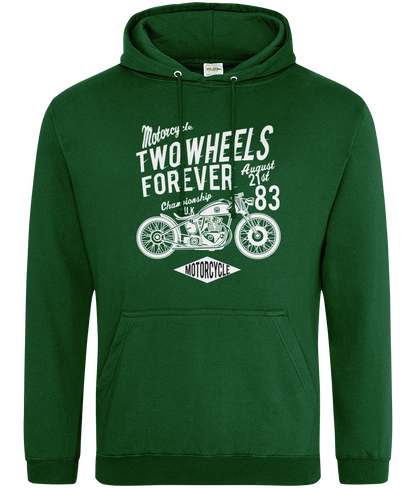 Two Wheels Forever White - AWDis College Hoodie