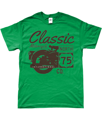 Classic Motorcycle 75 Black - Gildan SoftStyle® Ringspun T-Shirt