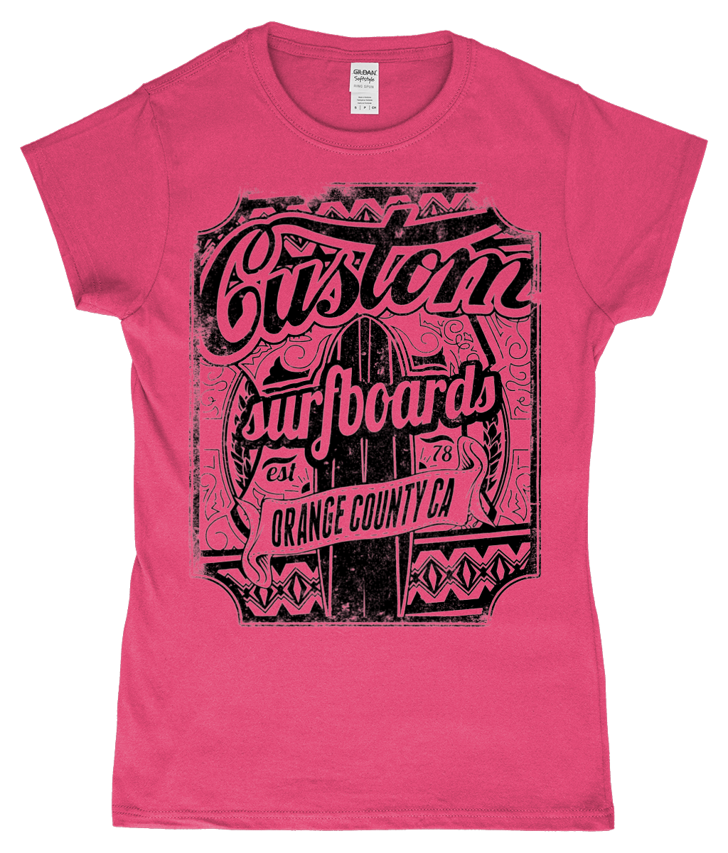 Planches de surf personnalisées - T-shirt ajusté en fil filé à anneaux SoftStyle® pour femme