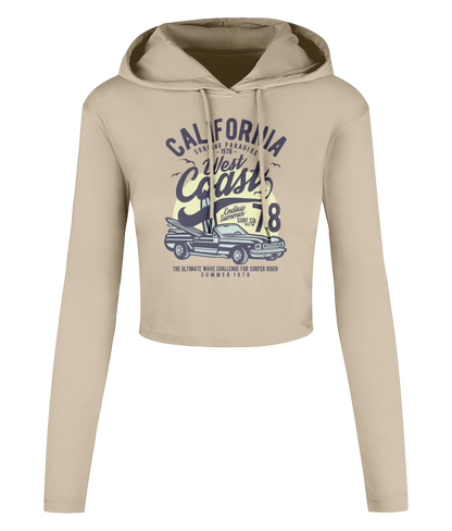 Californie West Coast - T-shirt court à capuche pour femme