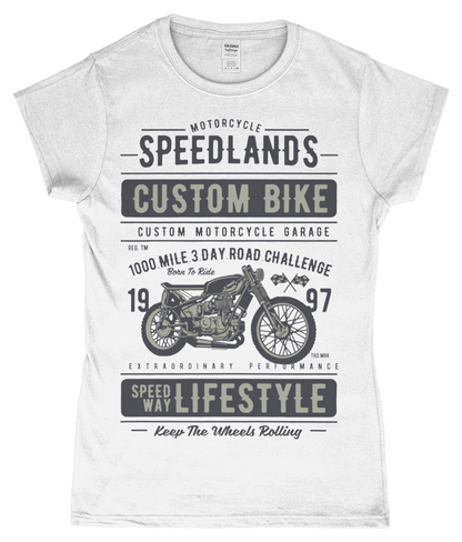 T-shirt ajusté Gildan SoftStyle® Ringspun pour femme - Vélo personnalisé Speedlands