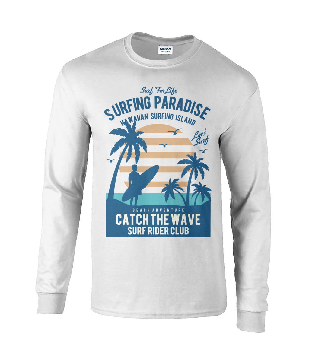 Surfing Paradise - Langärmliges T-Shirt aus Ultra-Baumwolle