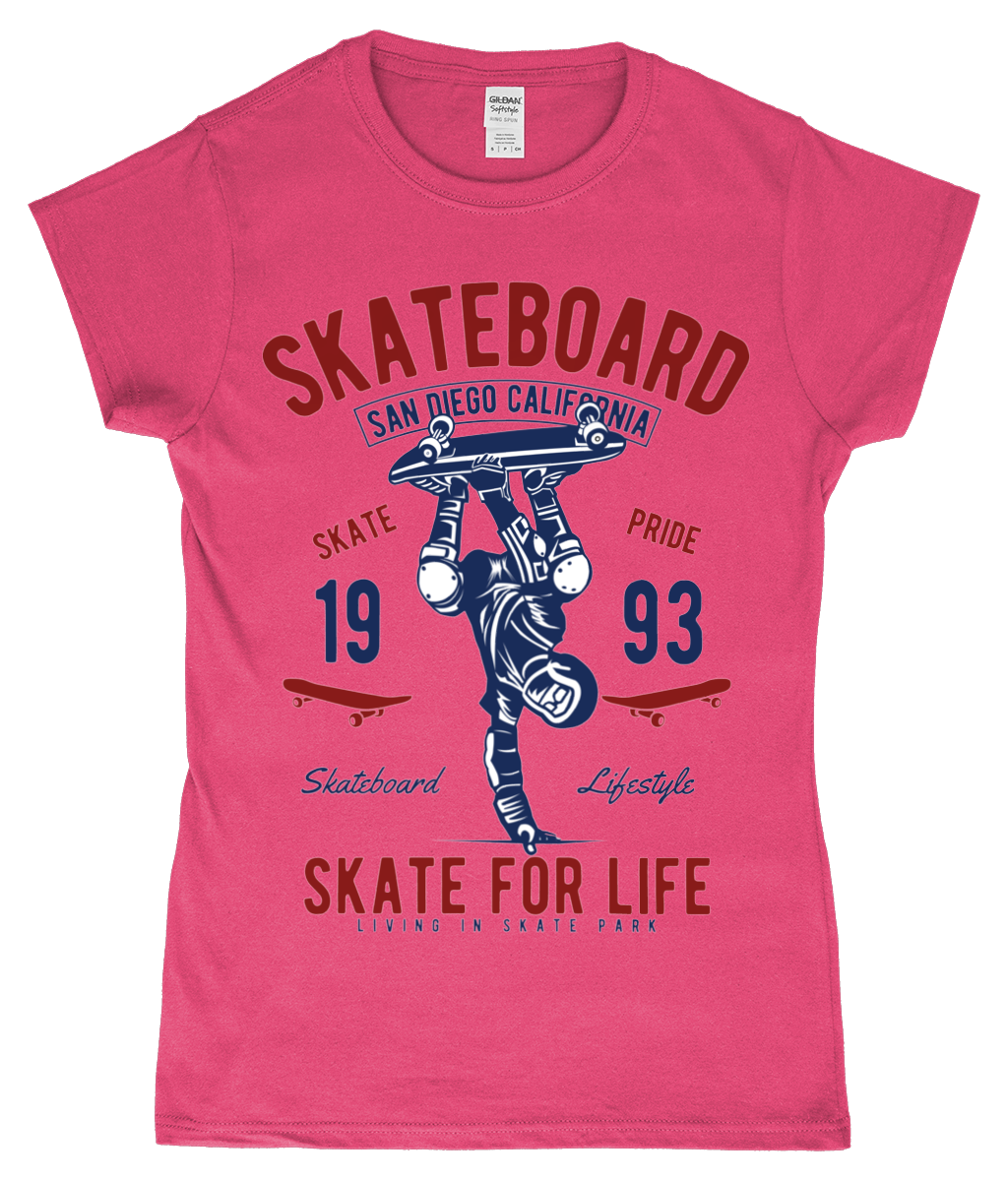 Skate For Life - T-shirt ajusté en fil filé à anneaux pour femme SoftStyle