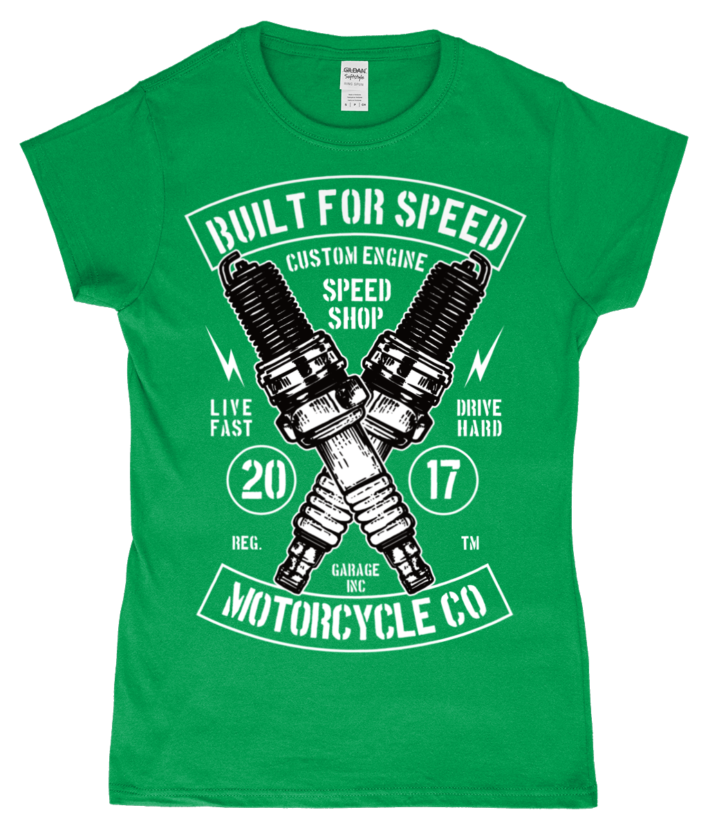 Built For Speed - Gildan SoftStyle® Ladies Fitted Ringspun T-Shirt - Vitesse T-Shirts UK