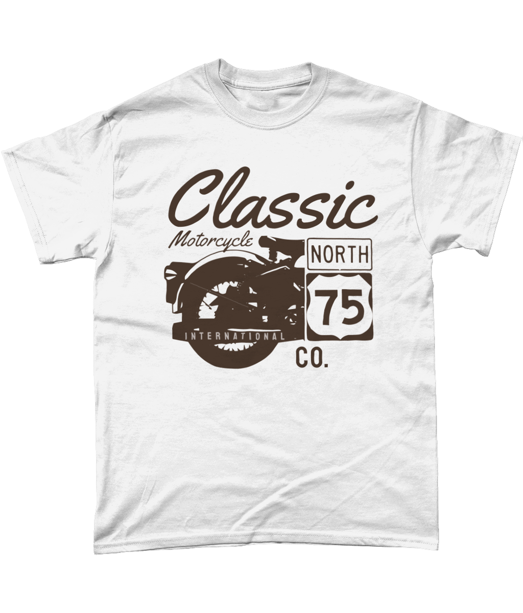 T-shirt en coton épais Classic Motorcycle 75 noir