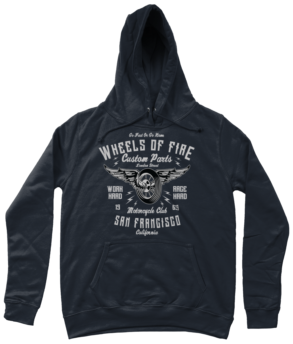 Wheels Of Fire – AWDis Girlie College Hoodie - Vitesse T-Shirts UK