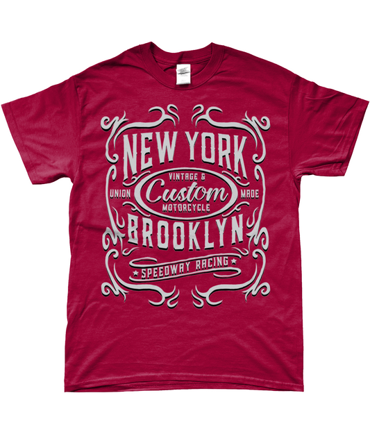 T-shirt à manches longues en fil doux avec motif moto de New York