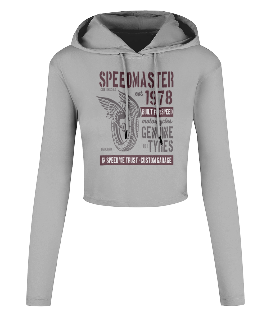 Speed Master - Women's Cropped Hooded T-shirt