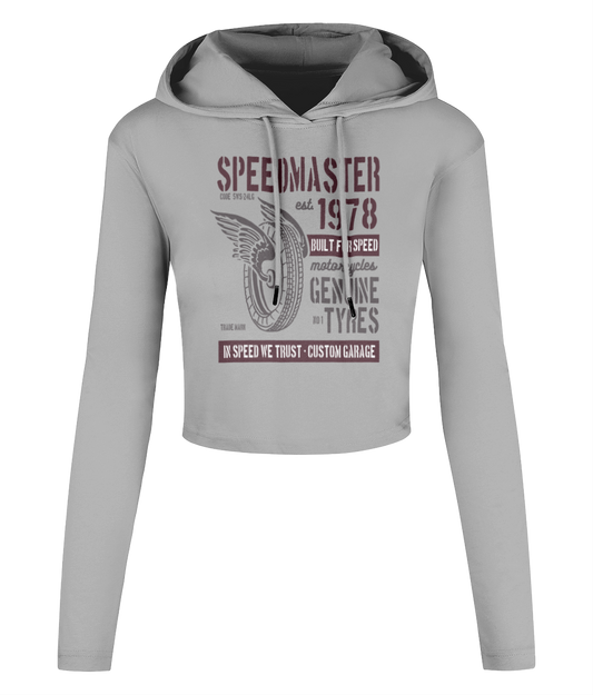 Speed Master - Women's Cropped Hooded T-shirt