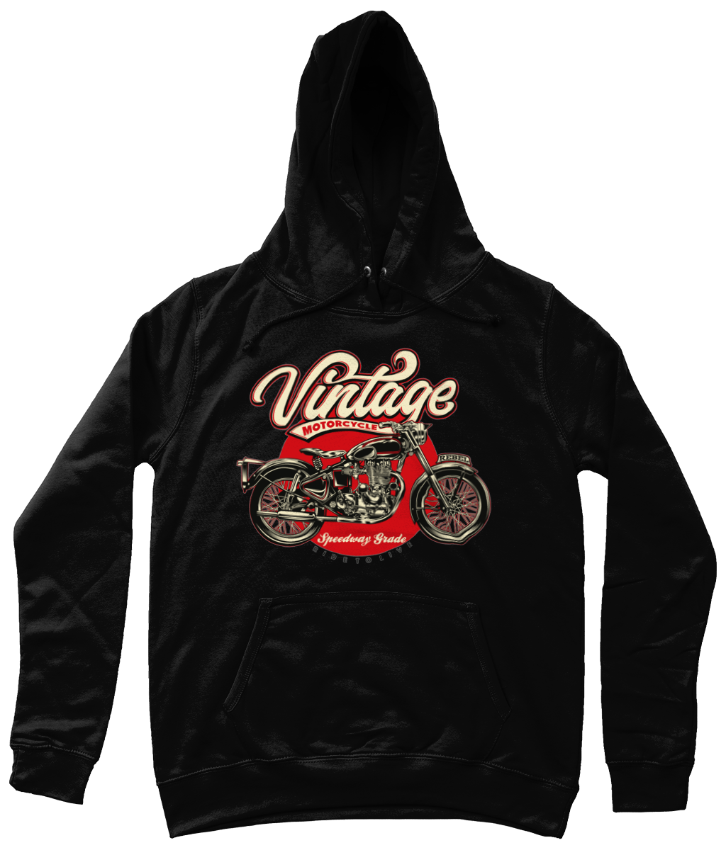 Vintage Motorcycle - AWDis Girlie College Hoodie - Vitesse T-Shirts UK