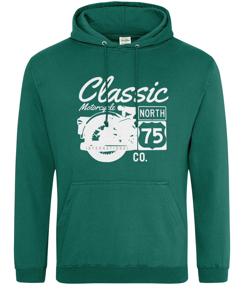 Klassisches Motorrad 75 weiß - AWDis College Hoodie