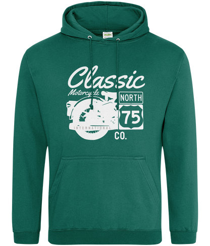 Classic Motorcycle 75 white - AWDis College Hoodie