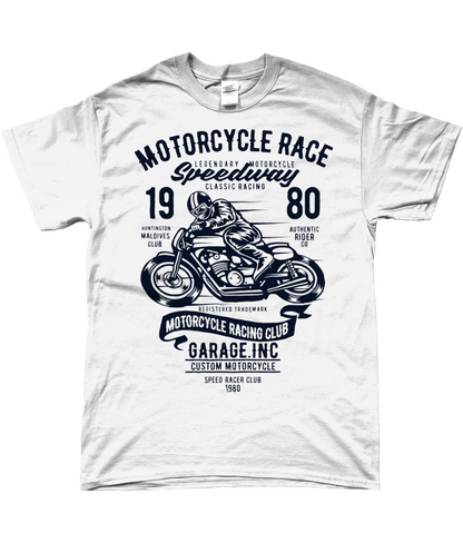 Motorcycle Race - SoftStyle Ringspun T-Shirt