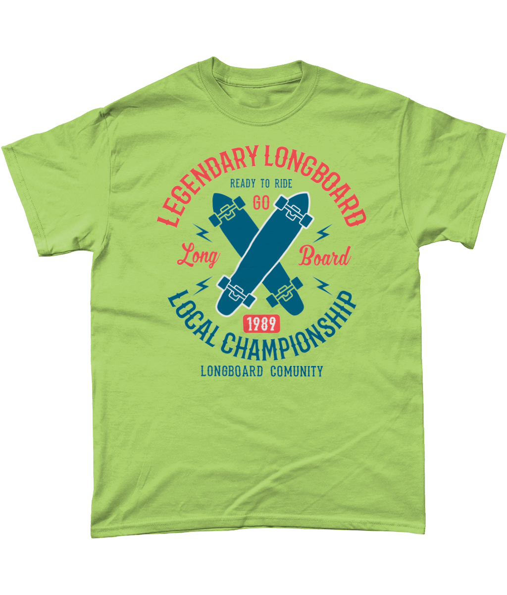 Legendary Longboard – Gildan Heavy Cotton T-Shirt - Vitesse T-Shirts UK