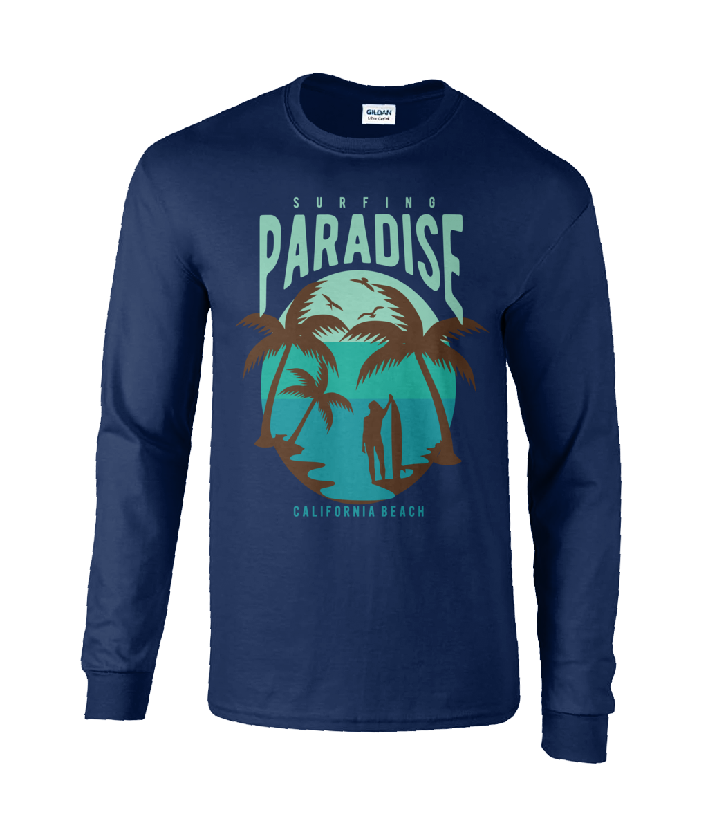 Surfing Paradise California Beach - Ultra Cotton Long Sleeve T-Shirt - Vitesse T-Shirts UK