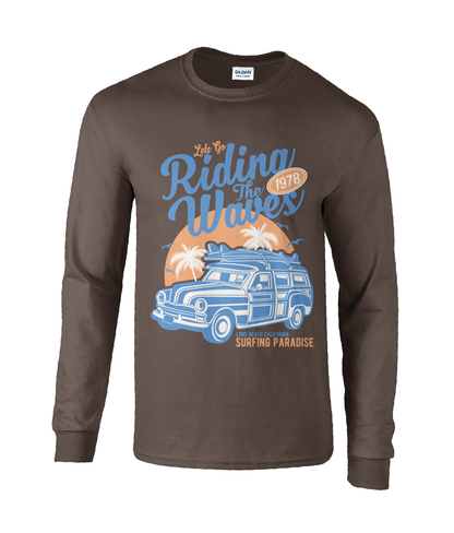 Riding The Waves - Ultra Cotton Long Sleeve T-Shirt - Vitesse T-Shirts UK