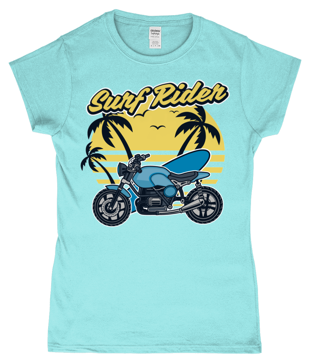 Surf Rider - Gildan SoftStyle® Ladies Fitted Ringspun T-Shirt - Vitesse T-Shirts UK