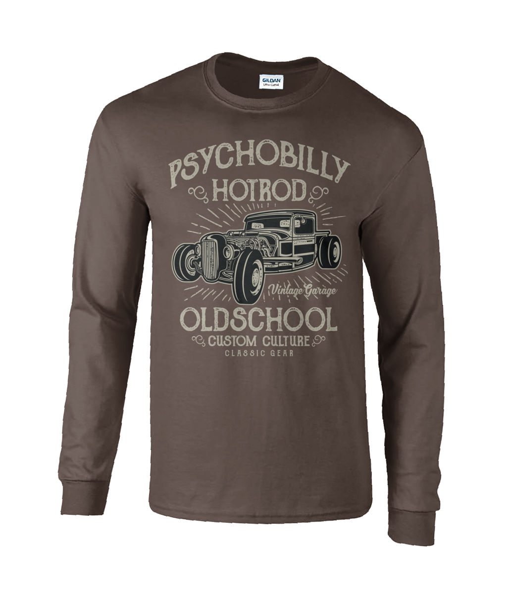 Psychobilly Hotrod - Ultra Cotton Long Sleeve T-Shirt - Vitesse T-Shirts UK