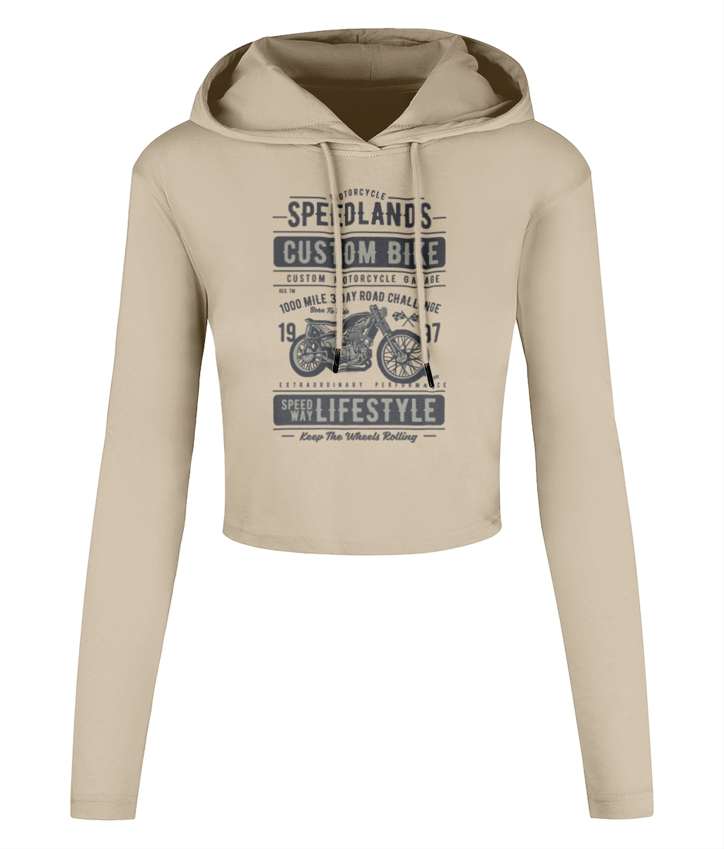 Speedlands Custom Bike - Women's Cropped Hooded T-shirt