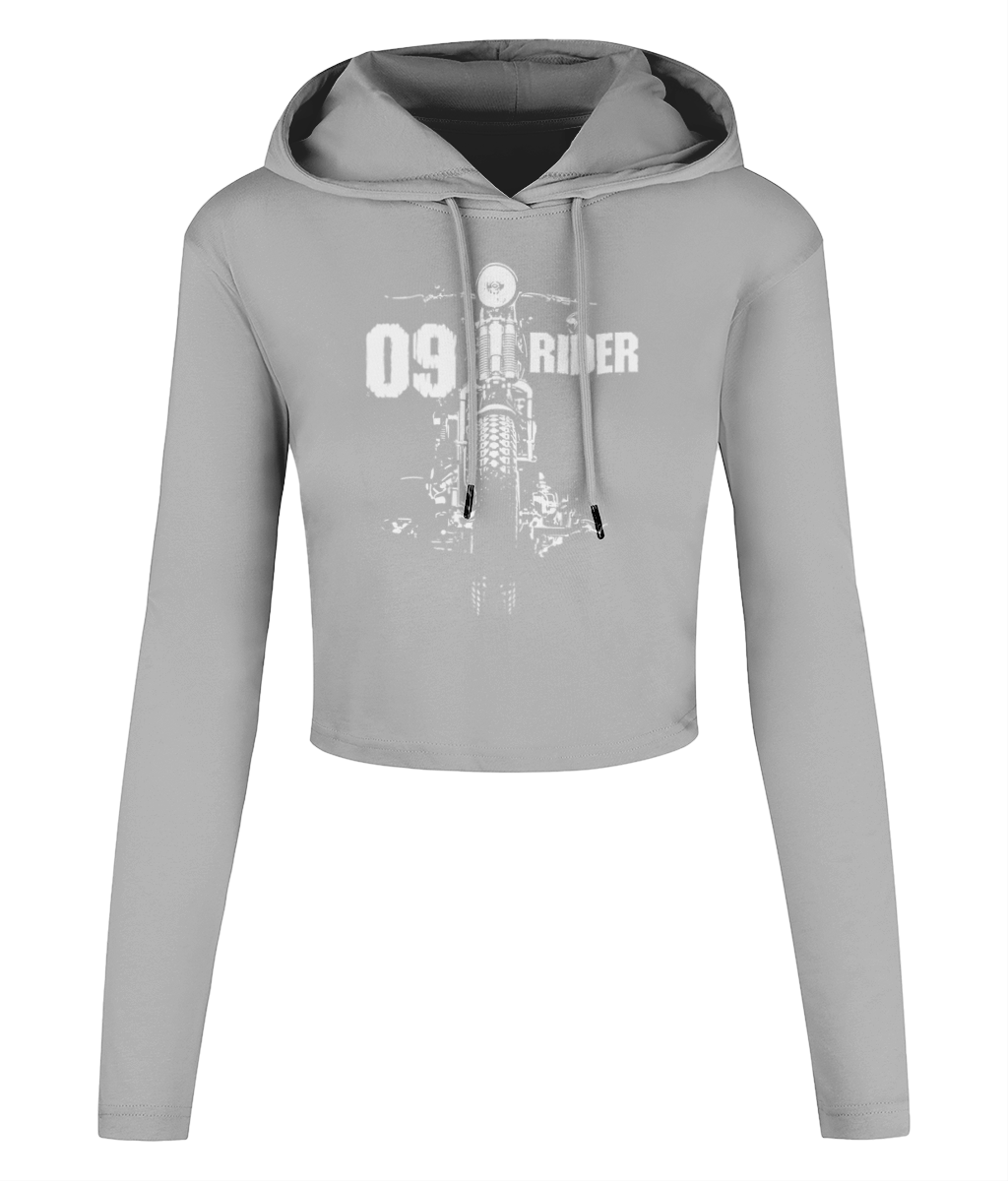 09 Rider - Women's Cropped Hooded T-shirt