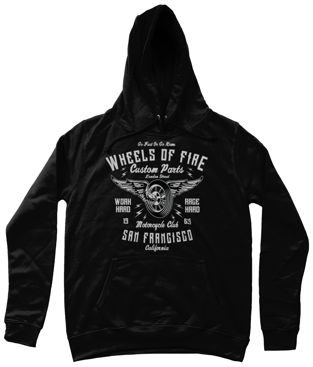 Wheels Of Fire – AWDis Girlie College Hoodie - Vitesse T-Shirts UK