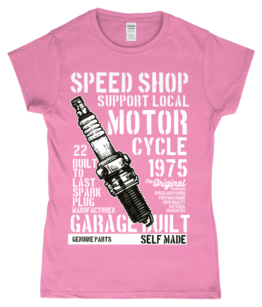 Speed ​​Shop - T-shirt ajusté en fil filé à anneaux SoftStyle pour femme