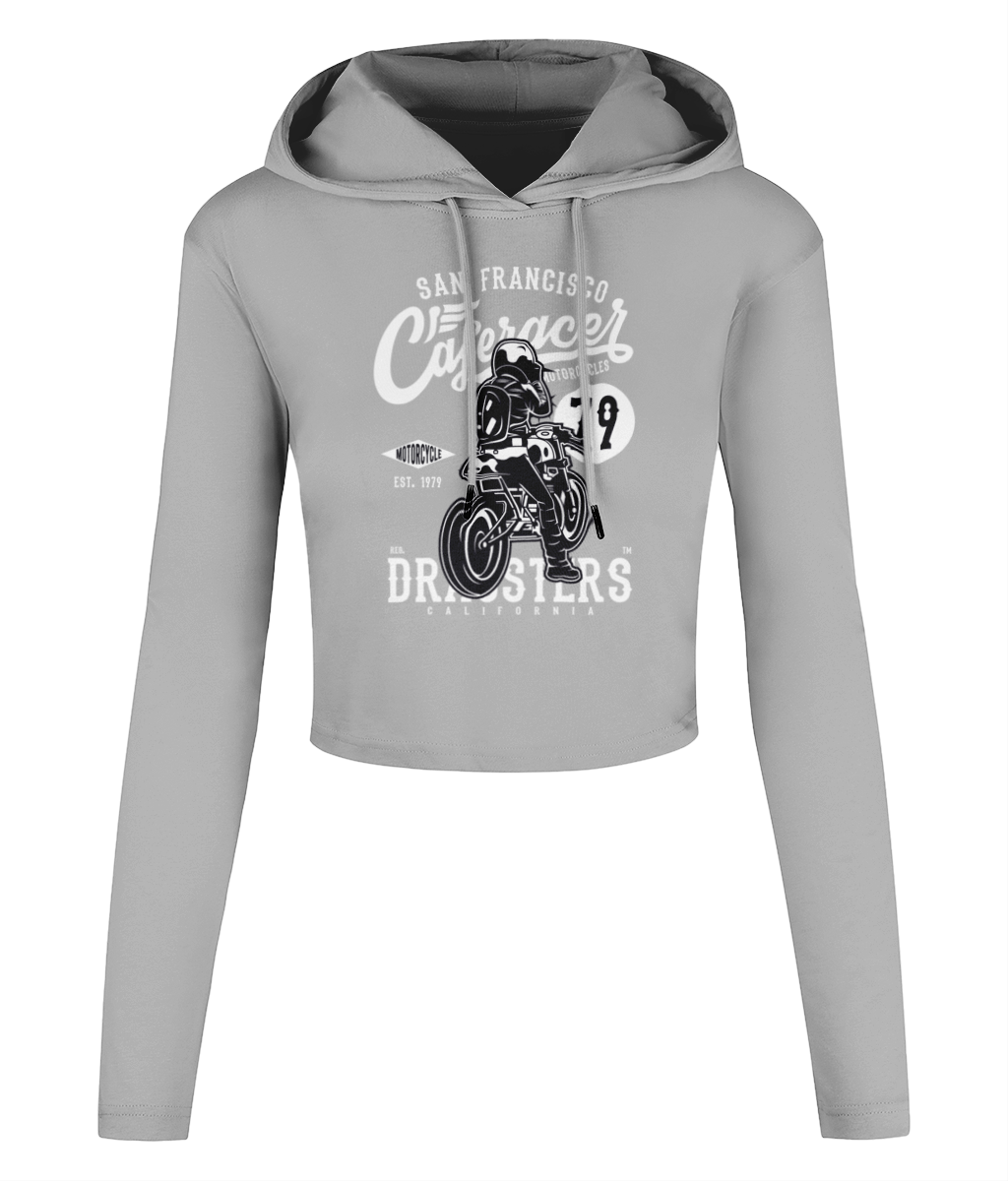 Cafe Racer V2 - Kurzes T-Shirt mit Kapuze für Damen