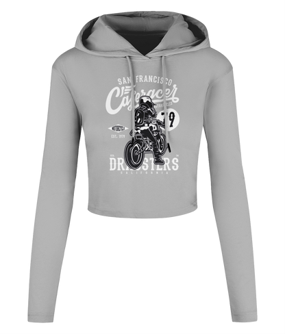 Cafe Racer V2 - Kurzes T-Shirt mit Kapuze für Damen