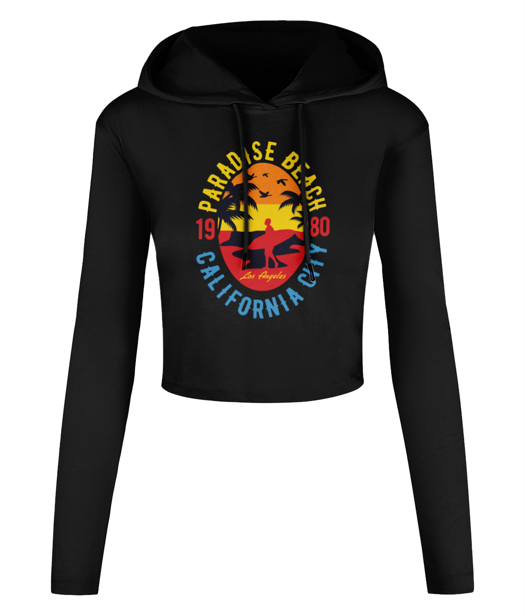 Sunshine Paradise - Women's Cropped Hooded T-shirt - Vitesse T-Shirts UK