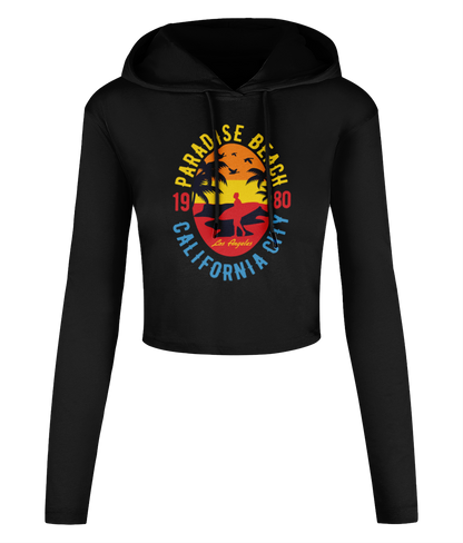 Sunshine Paradise - Women's Cropped Hooded T-shirt - Vitesse T-Shirts UK