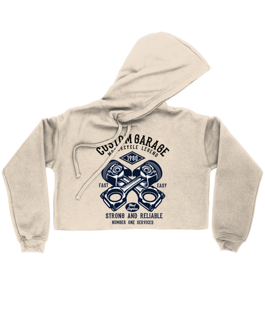 Custom Garage - Sweat à capuche court Bella pour femme 