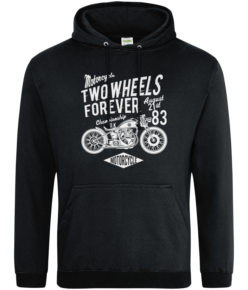 Two Wheels Forever White - AWDis College Hoodie