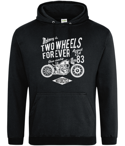 Two Wheels Forever White - AWDis College Hoodie