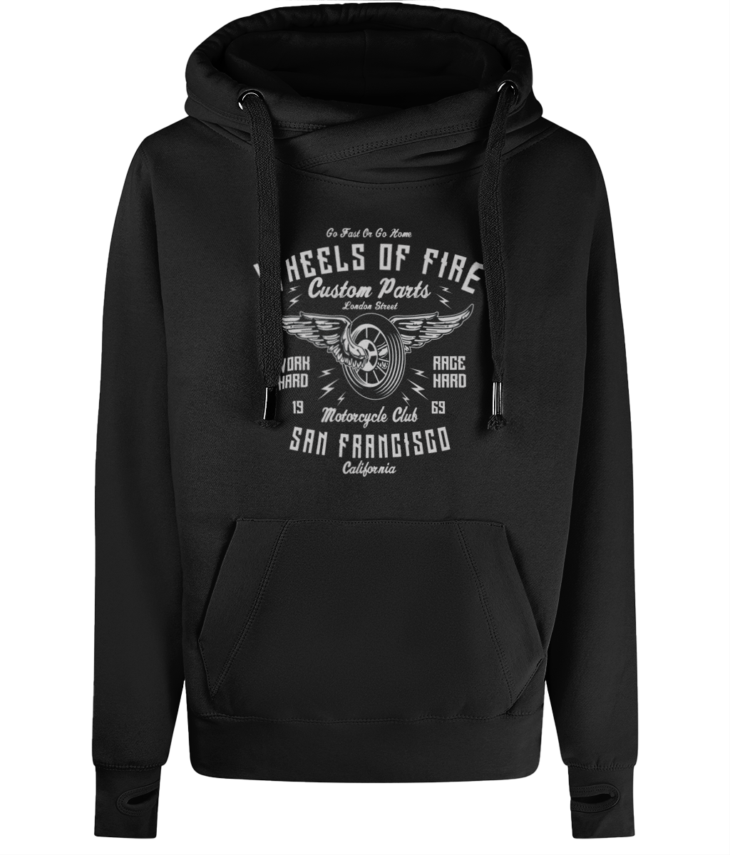 Wheels Of Fire - AWDis Cross Neck Hoodie