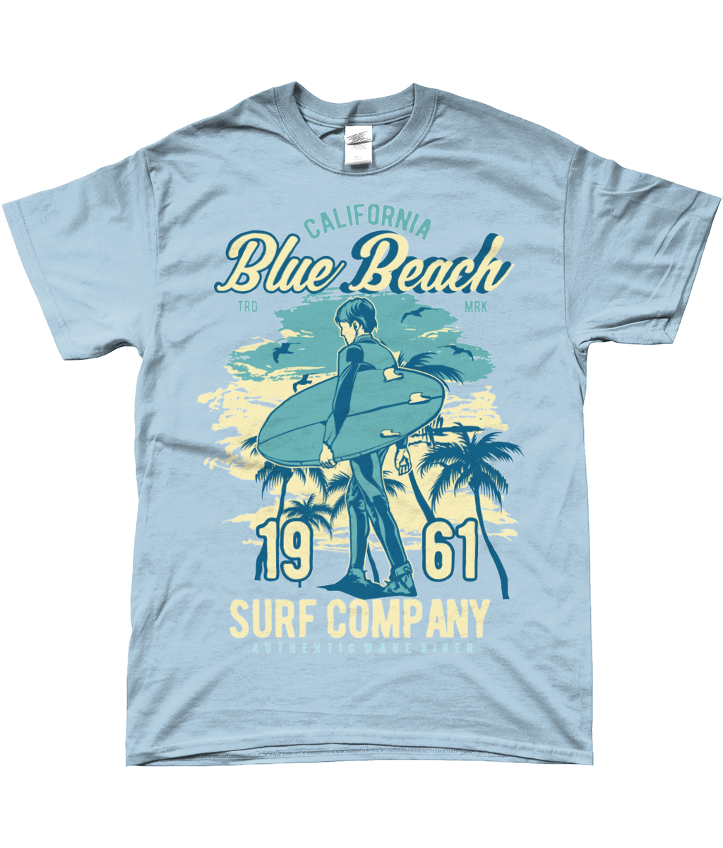 Blue Beach - T-shirt filé à anneaux SoftStyle