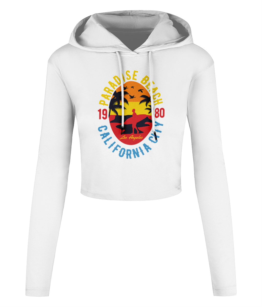 Sunshine Paradise - Women's Cropped Hooded T-shirt - Vitesse T-Shirts UK