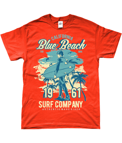 Blue Beach - T-shirt filé à anneaux SoftStyle