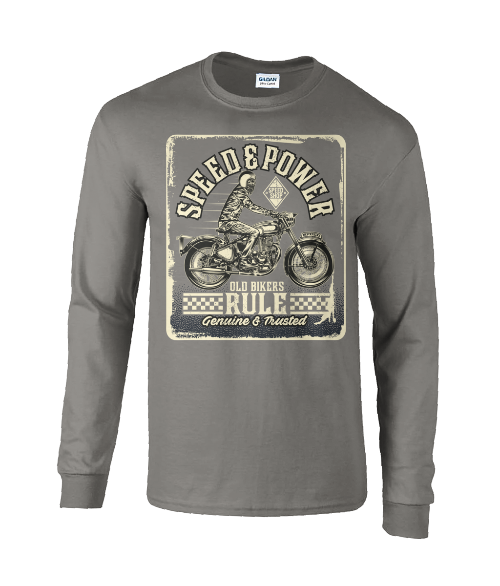 Old Bikers Rule - Ultra Cotton® Long Sleeve T-Shirt - Vitesse T-Shirts UK