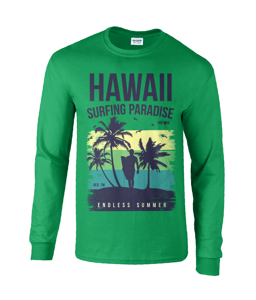 T-shirt à manches longues en coton ultra doux « Hawaii Endless Summer »